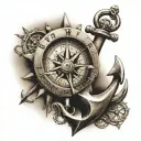 anchor and compass tattoo design idea