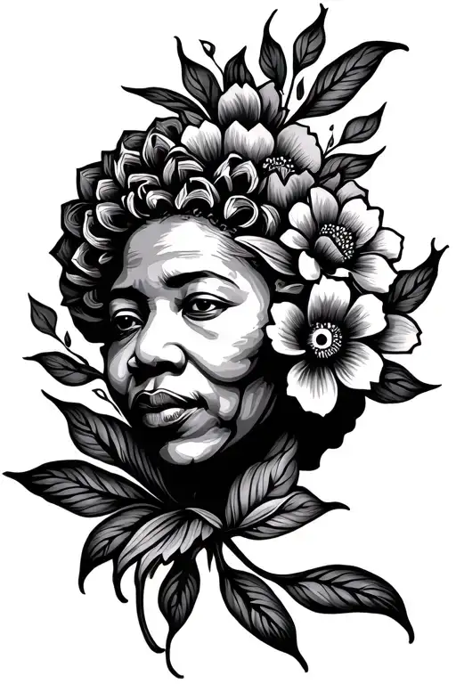 mandela gap filler floral sleeve tattoo design idea