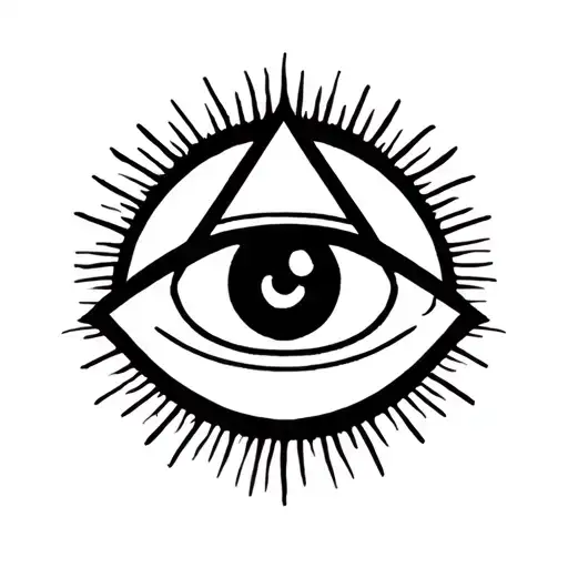 all seeing eye triangle tattoo design idea