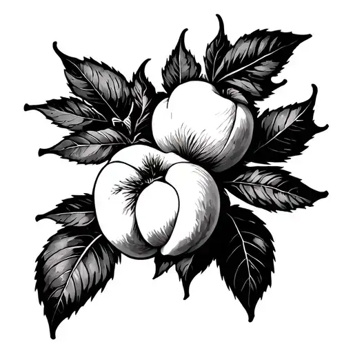 belle of georgia peach tree very simple outline tattoo design idea