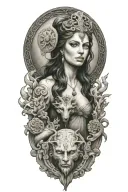 hecate goddess tattoo design idea