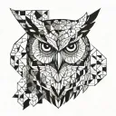 owl geometric shapes tattoo design idea