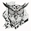 owl geometric shapes tattoo design idea
