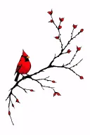Hawthorn Tree Branch with cardinal perched tattoo design idea