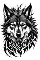 black wolf Celtic Viking tribal design tattoo design idea