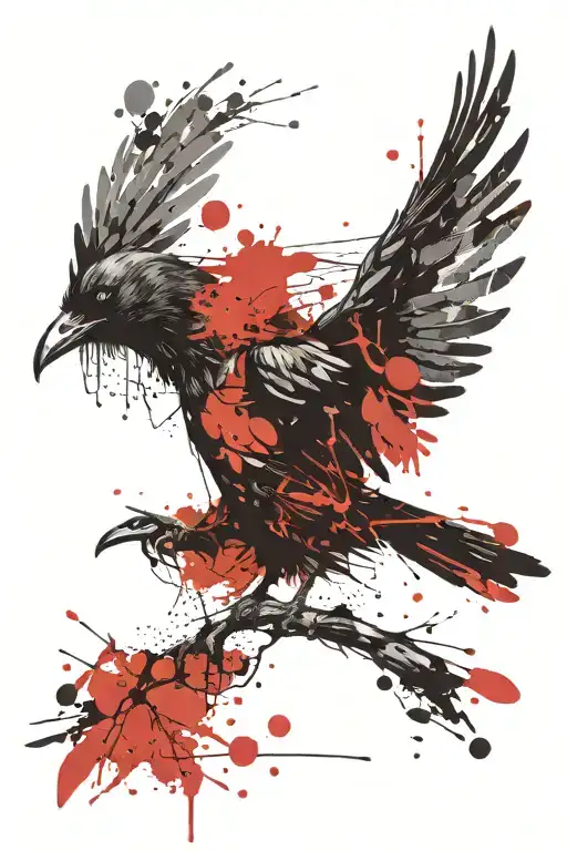 nordic vicing deaD machine RAVEN tattoo design idea