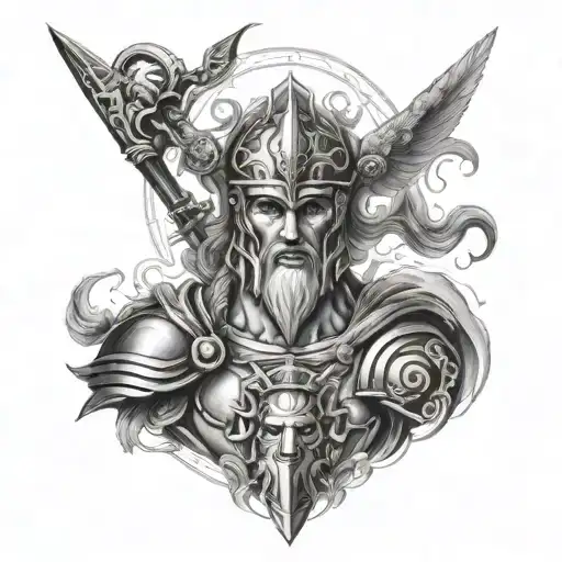 Ares athena poseidon zeus god tattoo design idea