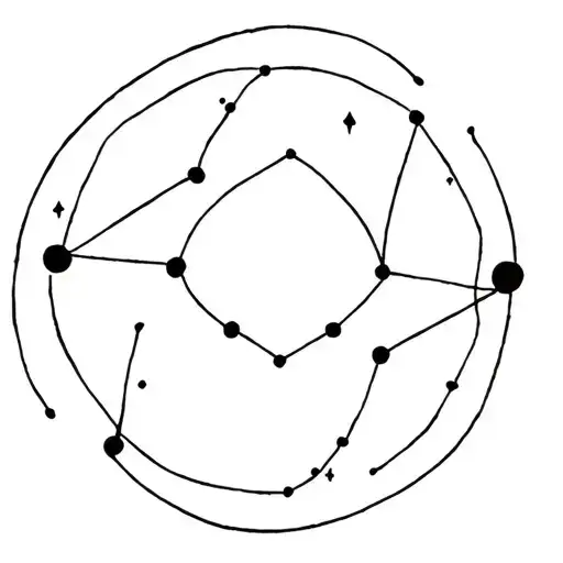 libra and Aquarius constellation intertwined tattoo design idea