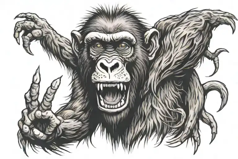 baboon tattoo design idea