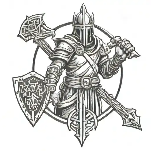 old school runescape character holding law rune tattoo design idea