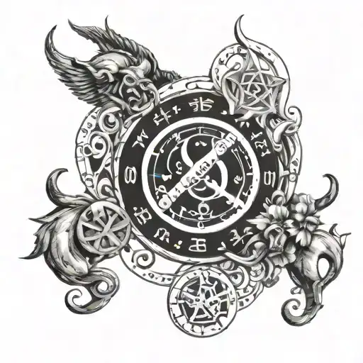 life path including dates 28.01 20.12 23.11 30.04 and astrological signs libra cancer sagittarius taurus tattoo design idea