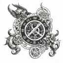 life path including dates 28.01 20.12 23.11 30.04 and astrological signs libra cancer sagittarius taurus tattoo design idea