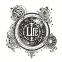 life path including dates 28.01 20.12 23.11 30.04 and astrological signs libra cancer sagittarius taurus tattoo design idea