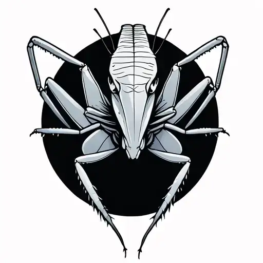 praying mantis tattoo design idea