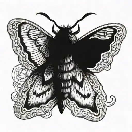 hand moth  tattoo design idea