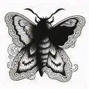 hand moth  tattoo design idea