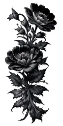 decayed flowers  tattoo design idea