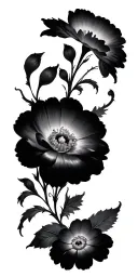 decayed flowers  tattoo design idea