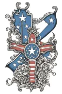 cross texas flag intertwined tattoo design idea