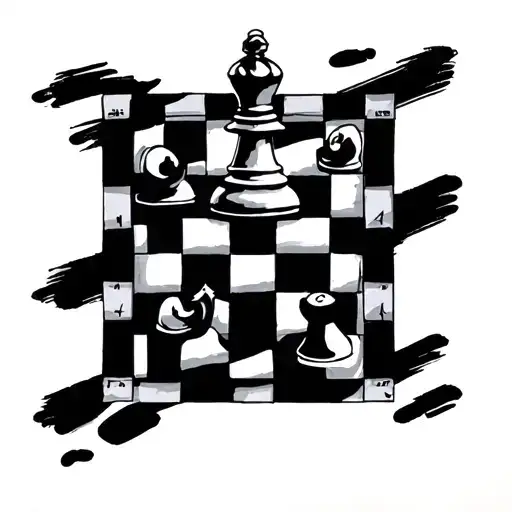 chess piece and board design tattoo design idea