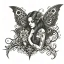 gothic fairy  tattoo design idea