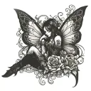 gothic fairy  tattoo design idea