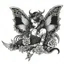 gothic fairy  tattoo design idea