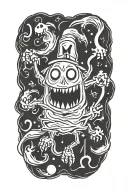 cartoon ghost tattoo design idea
