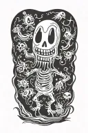 cartoon ghost tattoo design idea