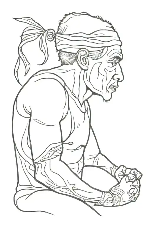 morning in Australia aboriginal man tattoo design idea