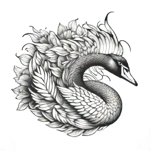 black swan tattoo design idea