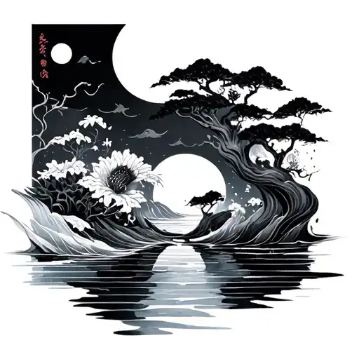 Japanese Water tattoo design idea