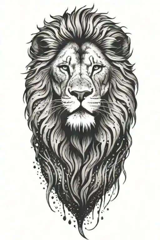 lion roaring tattoo design idea