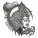 This is a scalp tatoo design for head. A bodhi tree where Budda is sitting in the middle with LOrd Shiva on the left and tattoo design idea