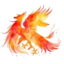 Phoenix And Wolf tattoo design idea