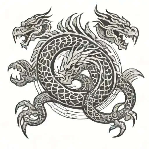 Polynesian Dragon tattoo design idea