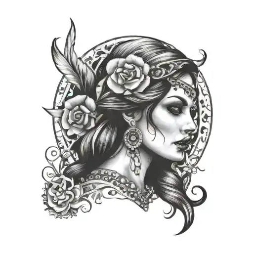 Gypsy tattoo design idea