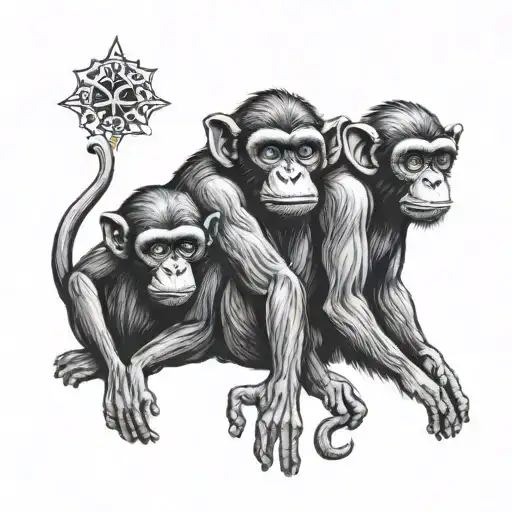 see no evil hear no evil speak no evil monkeys tattoo design idea