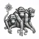 see no evil hear no evil speak no evil monkeys tattoo design idea