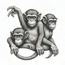see no evil hear no evil speak no evil monkeys tattoo design idea
