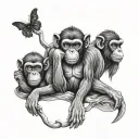 see no evil hear no evil speak no evil monkeys tattoo design idea