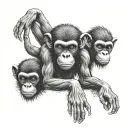 see no evil hear no evil speak no evil monkeys tattoo design idea