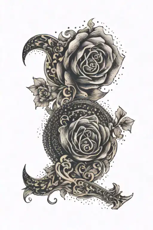 6th anniversary date tattoo design idea