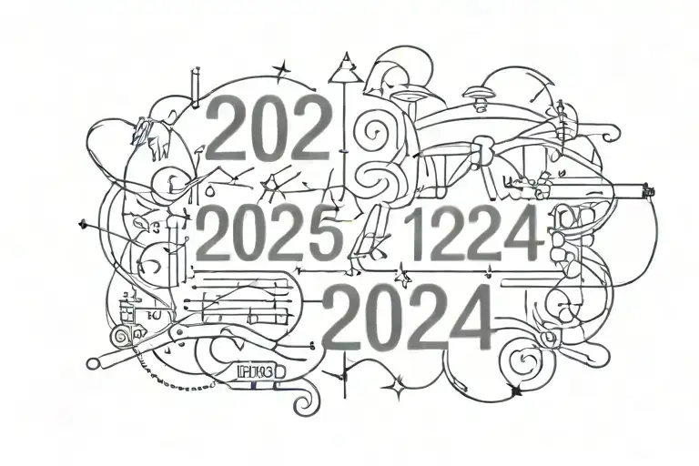 2024 concert tickets tattoo design idea