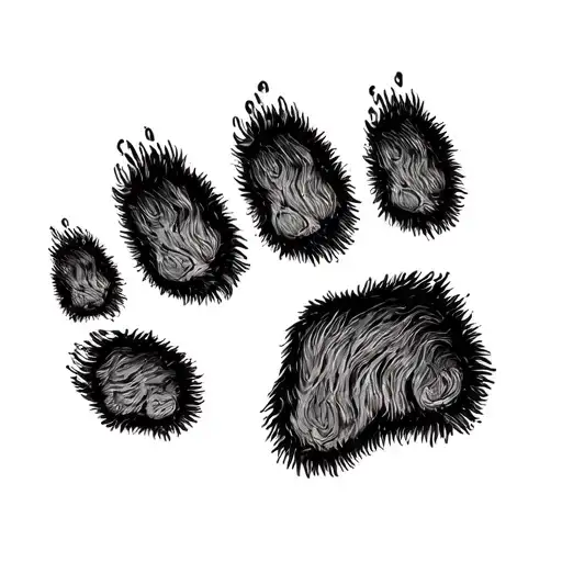 dog paw print brindle coat pattern no outline no fur tattoo design idea