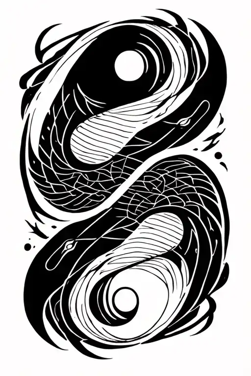 Fire And Ice Yin Yang twin flame new symbol tattoo design idea