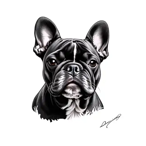 frenchie "adonis" tattoo design idea