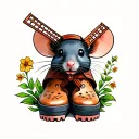 dutch windmill mouse clogs tattoo design idea