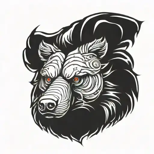 bear ultra instinct gym equipment tattoo design idea