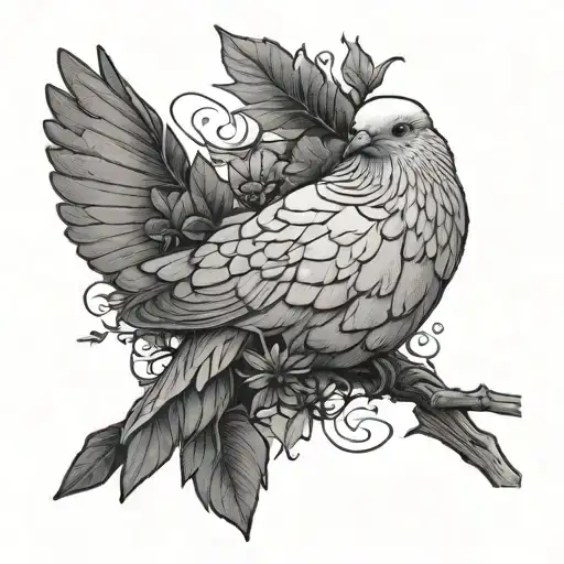 a dove trapped in brambles tattoo design idea